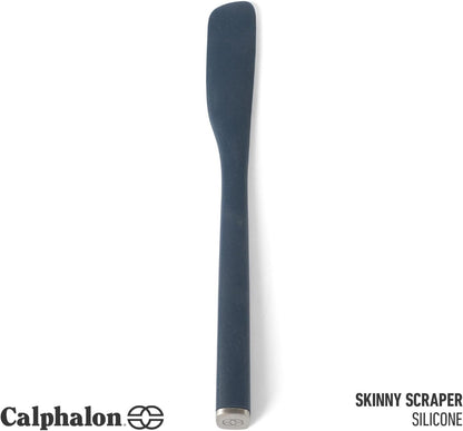 Calphalon Prime Scraper Set, 2-Piece Silicone Kitchen Scraper Set, Flexible Baking & Cooking Scrapers, Heat-Resistant Nonstick-Safe Tools with Ergonomic Handles, Navy