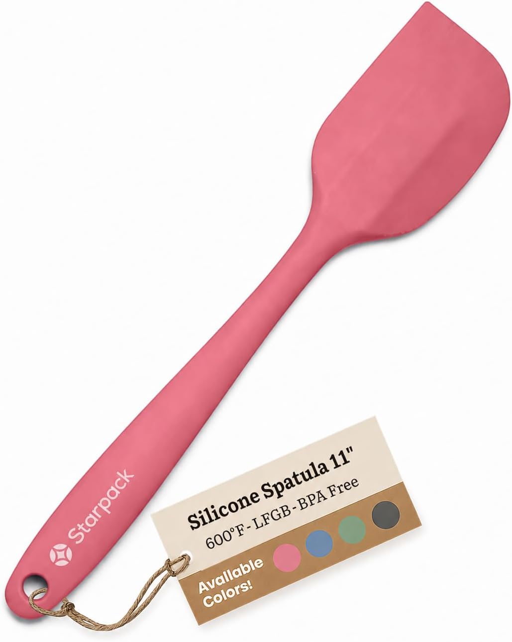 Starpack 'Scrape and Stir' Silicone Rubber Spatula Set (4-Piece) - LFGB Non Toxic, 600°F Heat Resistant, BPA-Free, One-Piece Kitchen Baking Spatulas - Dishwasher Safe for Nonstick Cookware Earthy Pink