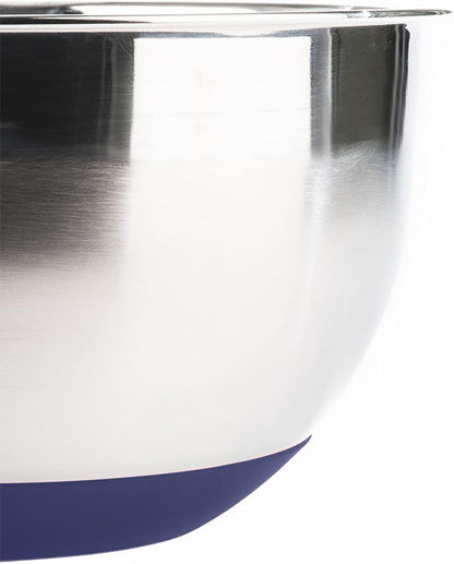 Stainless Steel Mixing Bowls with Lids and Non Slip Bases (Set of 5, Red)