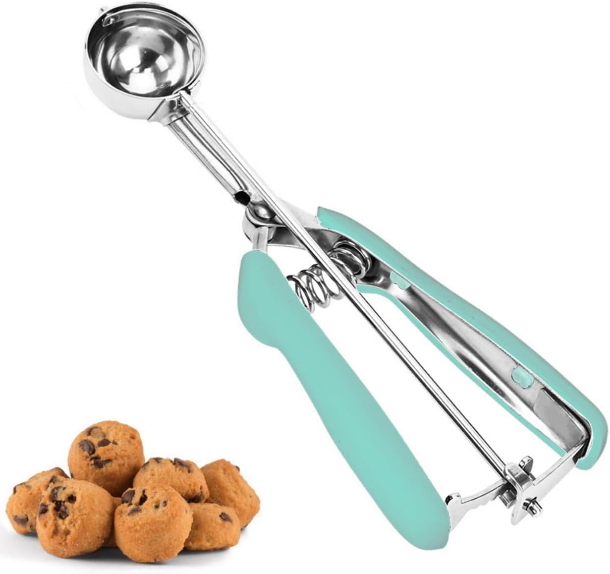 Cookie Scoop, Ice Cream Scoop, 1Tbsp/15 ml/0.5oz Cookie Scoops for Baking, 18/8 Stainless Steel Cookie Scooper for Baking, Ice Cream Scooper with Trigger Release, Cookie Dough Scoop with Non-slip Grip
