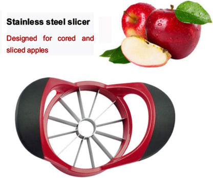 AKOAK 1 Pack Apple Slicer, Stainless Steel Divider - Sharp/Safe/Durable, 12-Blade Oversized Fruit Core Remover, For Apples, Pears, Potatoes, and More