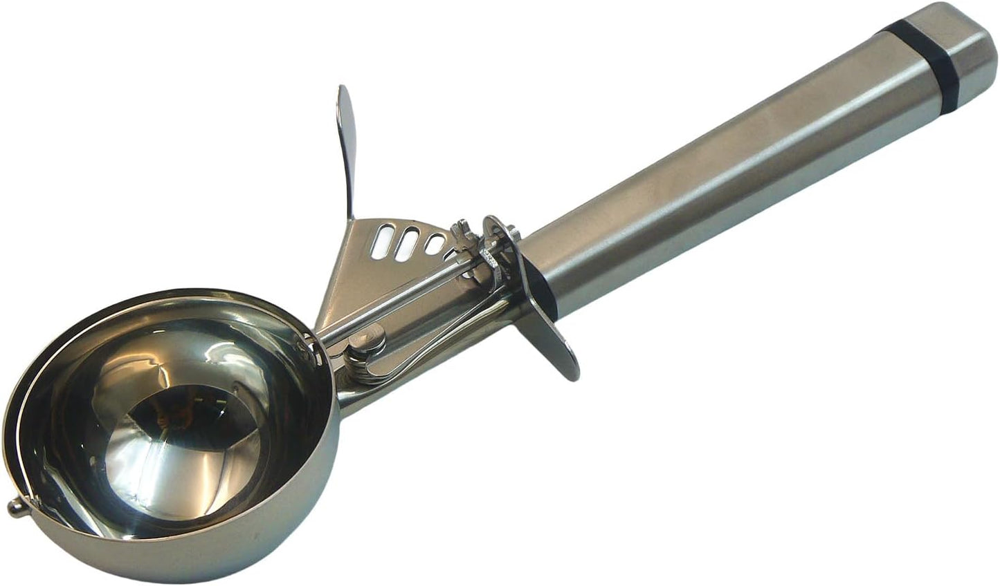 Portion Scoop with Stainless Steel Long Handle, #10 Trigger Release Disher Scoops, 3 1/4 OZ Cookie Dough Scoop for Portion Control,Cupcake Batter,Ice Cream