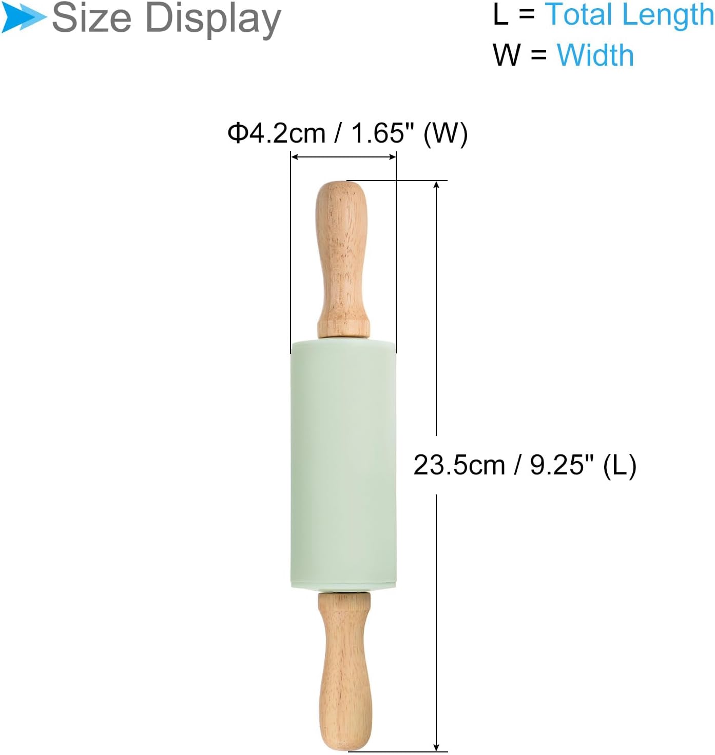 Silicone Rolling Pins, 17" Length, Silicone & Oak Non-Stick Ergonomic Wooden Handle Fondant Dough Roller Pink - (Applications: for Baking DIY Projects)