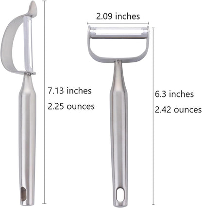 Stainless Steel Vegetable Peeler Gold 2 Pieces, with Potato Eye Remover & Swiveling Twin Blades, Y Shaped Titan Potato Peeler for Fruit & Veggie, Dishwasher Safe