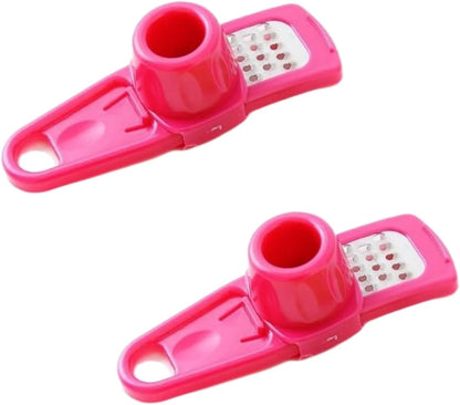 2Pcs Rose Red Multifunction Ginger Grater Tool Mini Grater Nutmeg Grinder Garlic Grater, Kitchen Manual Fruit Vegetable Nuts Chopper Grinder Tools