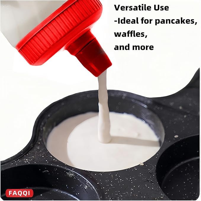 Premium Pancake Pen - Batter Squeeze Bottle for Perfect Pancake Designs | Easy-to-Clean Pancake Batter Dispenser with Drip-Free Valve | Ideal for Pancakes, Waffles, and Baking Needs Red