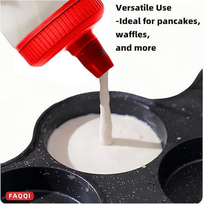 Premium Pancake Pen - Batter Squeeze Bottle for Perfect Pancake Designs | Easy-to-Clean Pancake Batter Dispenser with Drip-Free Valve | Ideal for Pancakes, Waffles, and Baking Needs Red