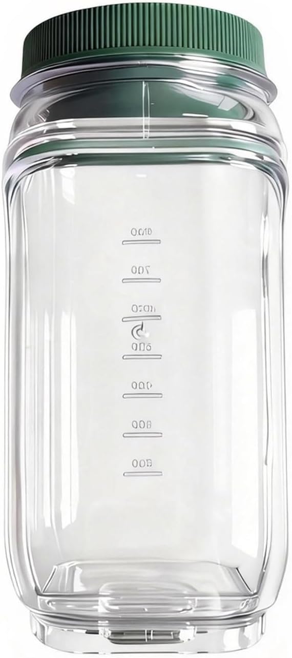 Salad Jar with Side Opening - Leakproof Salad Container & Pod, Mason Jar with Dressing Cup, Portable Lunch Container for Meal Prep, Dishwasher & Freezer Safe, for Office, Gym(Green)