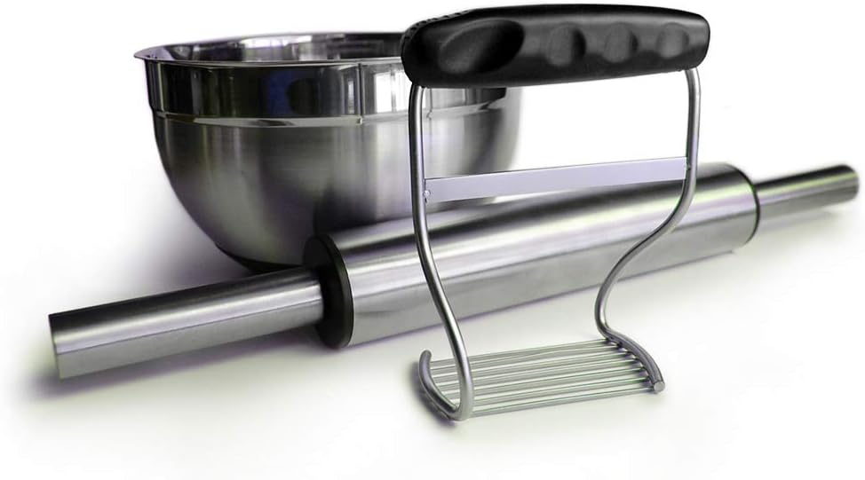 Perfect Pie Dough Blender & Pastry Cutter Tool – Heavy Duty Stainless Steel Blades for Easy Mixing – Ergonomic Soft Grip Handle – Ideal for Baking Pizza, Pie, Cookies - Red