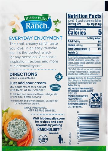Hidden Valley Original Ranch Dip Mix, 1 Ounce (Package May Vary)