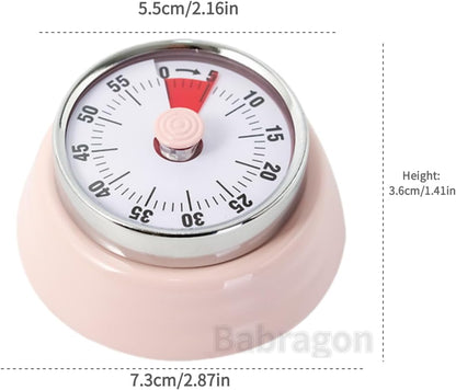 Kitchen Timer, Magnetic Visual Countdown Timer with Loud 72dB Alarm Mechanical Analog Dial for Cooking Baking Home Gym Office