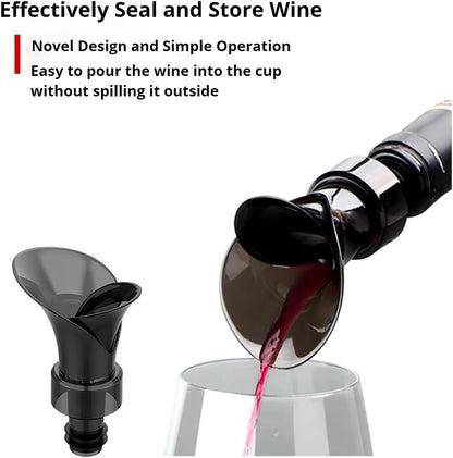 Wine Opener, Zinc Alloy Premium Wing Corkscrew Wine Bottle Opener with Wine Aerator Pourer Spout and Wine Foil Cutter Tool, Multifunctional Wine Cork Opener Bottler Opener Remover
