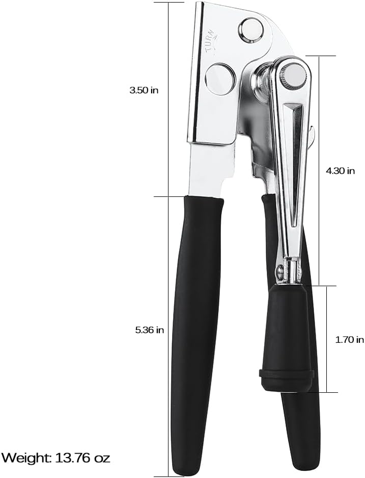 Manual Can Opener,Easy-Grip Hand Crank Can Opener for Seniors & Arthritis - Ergonomic Manual Opener, Heavy Duty for Large Cans, Safe & Comfortable Use at Home or Restaurant