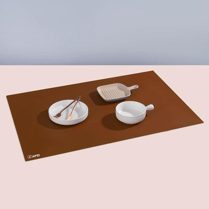 Extra Large Silicone Mat 36" x 24" Place Mats, Heat Resistant Mat for Kitchen Countertop Protector, Thick Placemats Washable Silicone Mats for Kitchen Counter Mat Dining Table Mat, Grey, Sapid