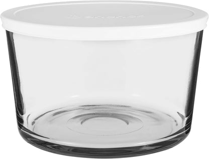 Anchor Hocking Glass Trifle Bowl with Lid, 104 oz Glass Salad Bowl with Acacia Wood Lid