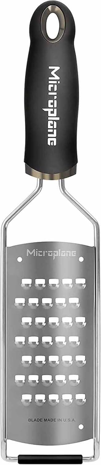 Microplane Gourmet Series Cheese Grater with Soft Touch Handle (Extra Coarse, Black)