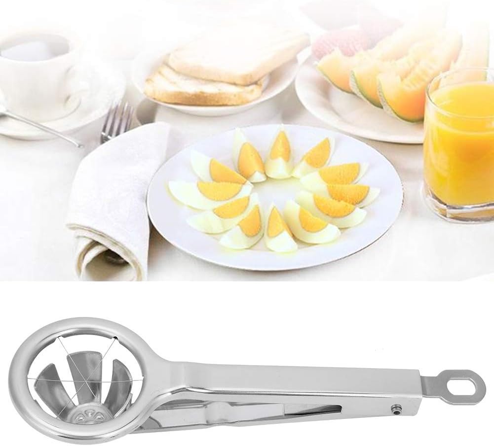 Egg Cutter, Stainless Steel Egg Slicers for Hard Boiled Eggs Egg Splitter Cutting Tongs Kitchen Tool Multi Purpose Egg Cutting Tool for Strawberry Banana Kiwi Soft Cheese (8.3 Inch)