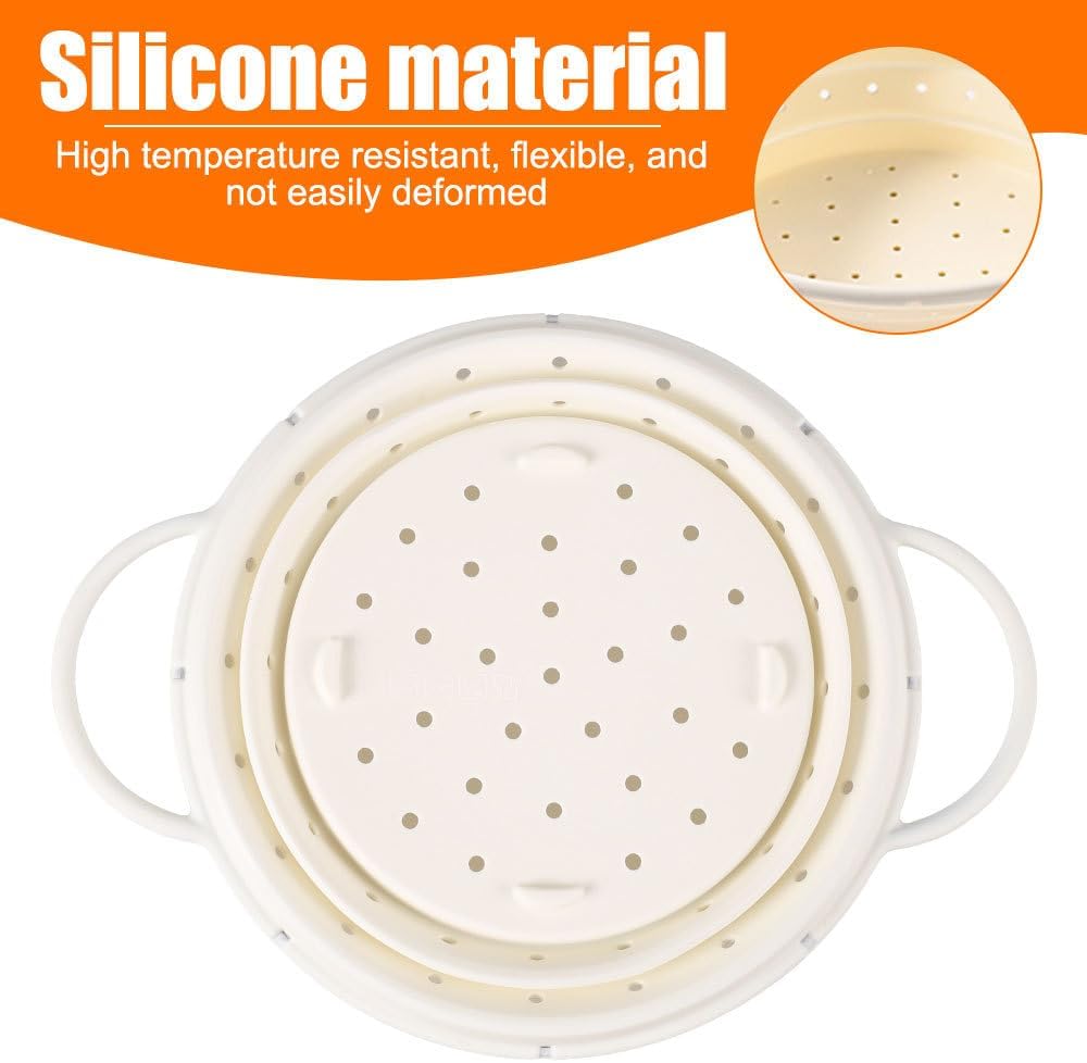 DONGKER Collapsible Colander Strainer,Foldable Silicone Draining Basket Fast Draining with Carrying Handle for Kitchen Fruits Vegetables
