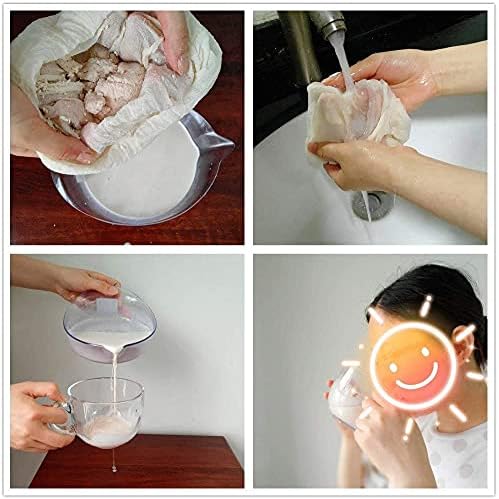 Cheesecloth Bags for Straining,Reusable Cold Brew Coffee Cheese Cloths Strainer,Large Nut Milk Tea Juice Bag,100% Natural Cotton Fine Mesh Filter Bags (X-Small,10 PACK)