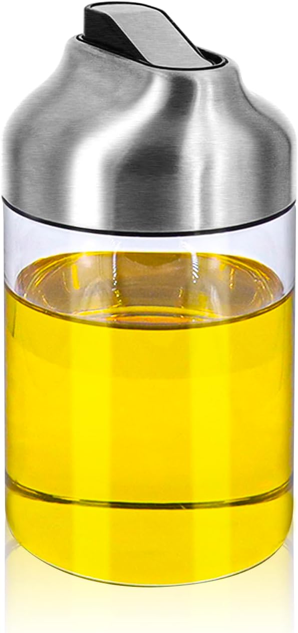 Aelga Olive Oil Dispenser - 14 OZ Glass Oil and Vinegar Dispenser Bottles Set for Kitchen No Drip-Set of 2