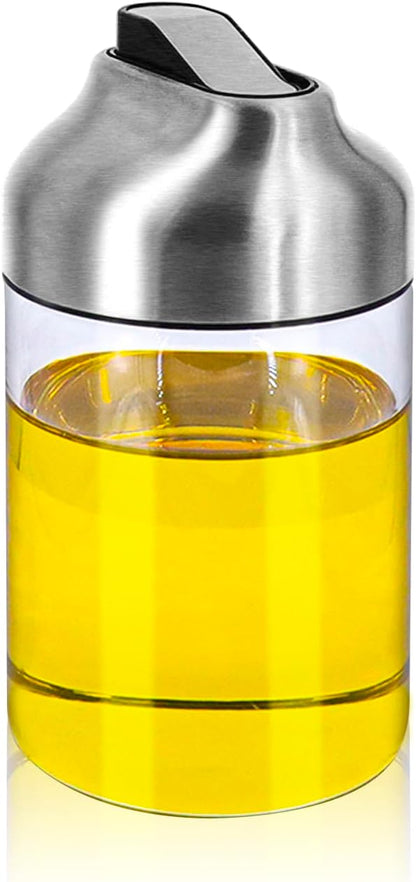 Aelga Olive Oil Dispenser - 14 OZ Glass Oil and Vinegar Dispenser Bottles Set for Kitchen No Drip-Set of 2