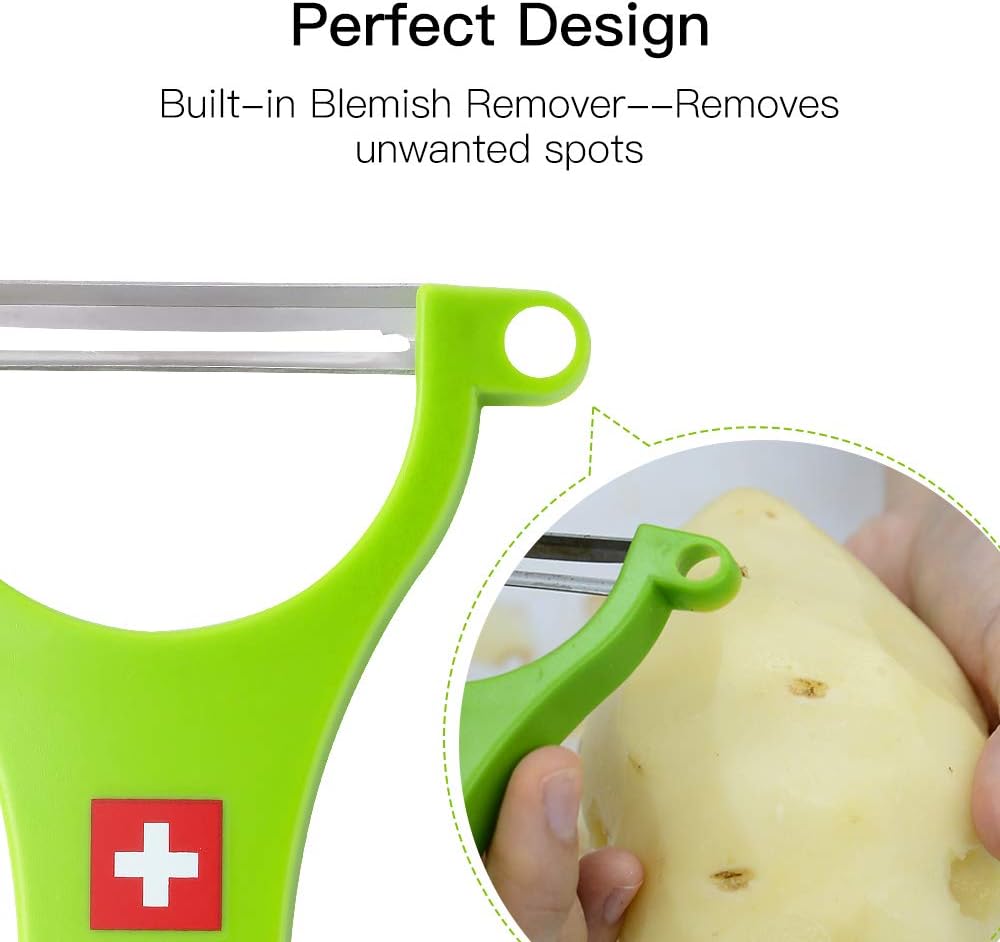 Original Swiss Made Peeler Vegetable&Fruits stainless steel blade Peeler for kitchen (BLACK-Thick skin Peeler)