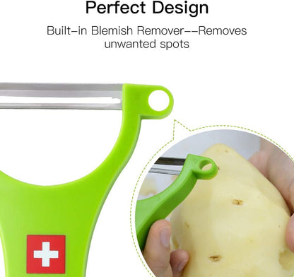 Original Swiss Made Peeler Vegetable&Fruits stainless steel blade Peeler for kitchen (BLACK-Thick skin Peeler)
