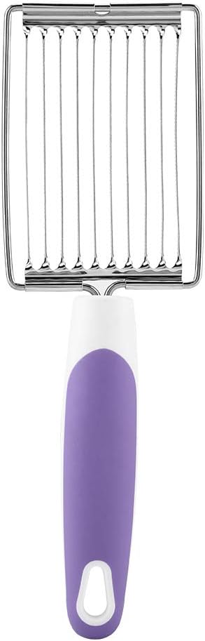 Tomato Cutter, Stainless Luncheon Meat Cutter Tomato Slicers Fruits Cutter Stainless Steel Meat Cutter with Handle for Tomato Ham Egg(Purple)