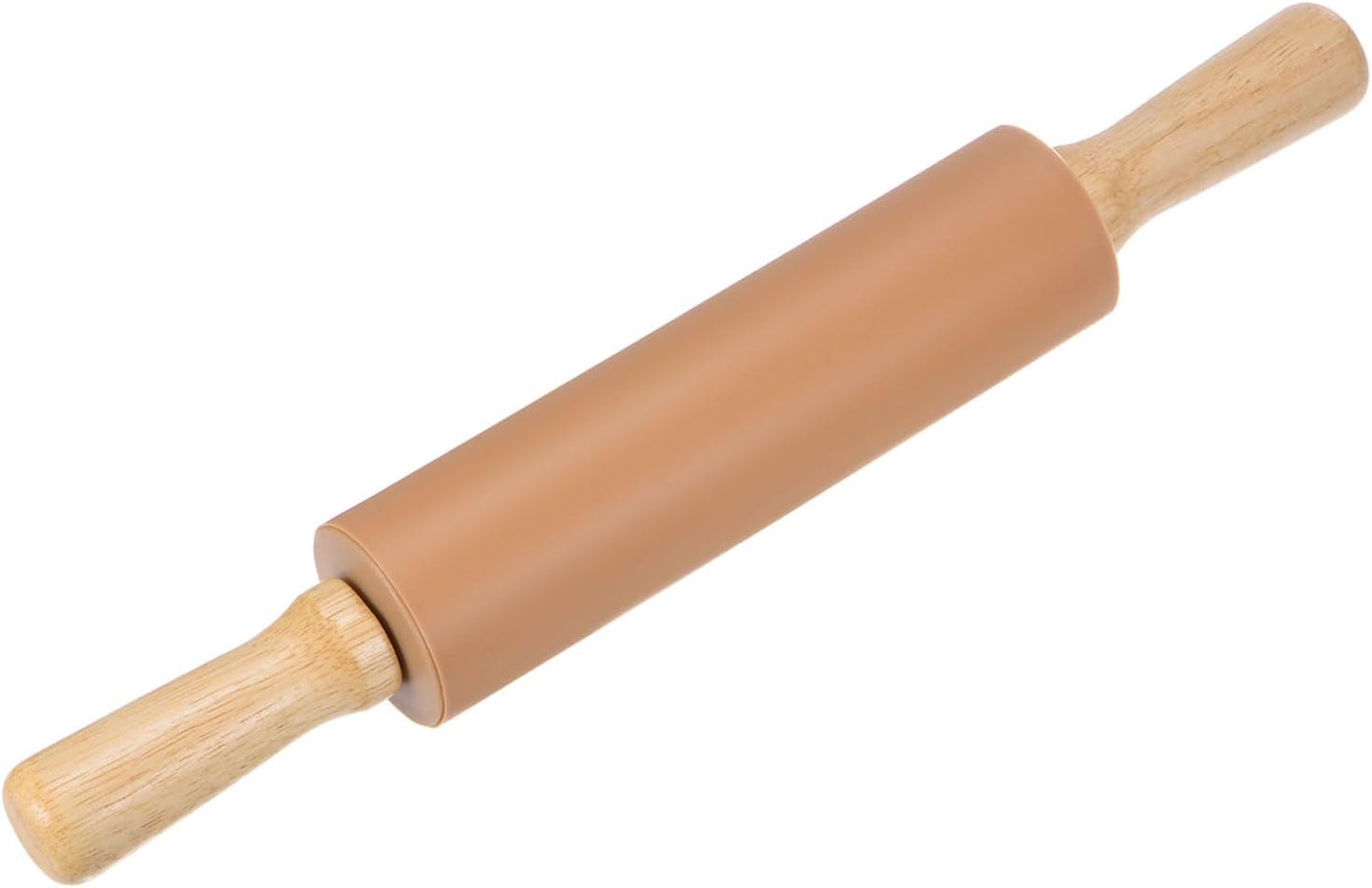 HARFINGTON Silicone Rolling Pins for Baking 12.2 Inch Non-Stick Silicone Surface Wooden Handle Rolling Pin Small Roller Playdough Rolling Pins for Fondant Kitchen Dough Pizza, Green