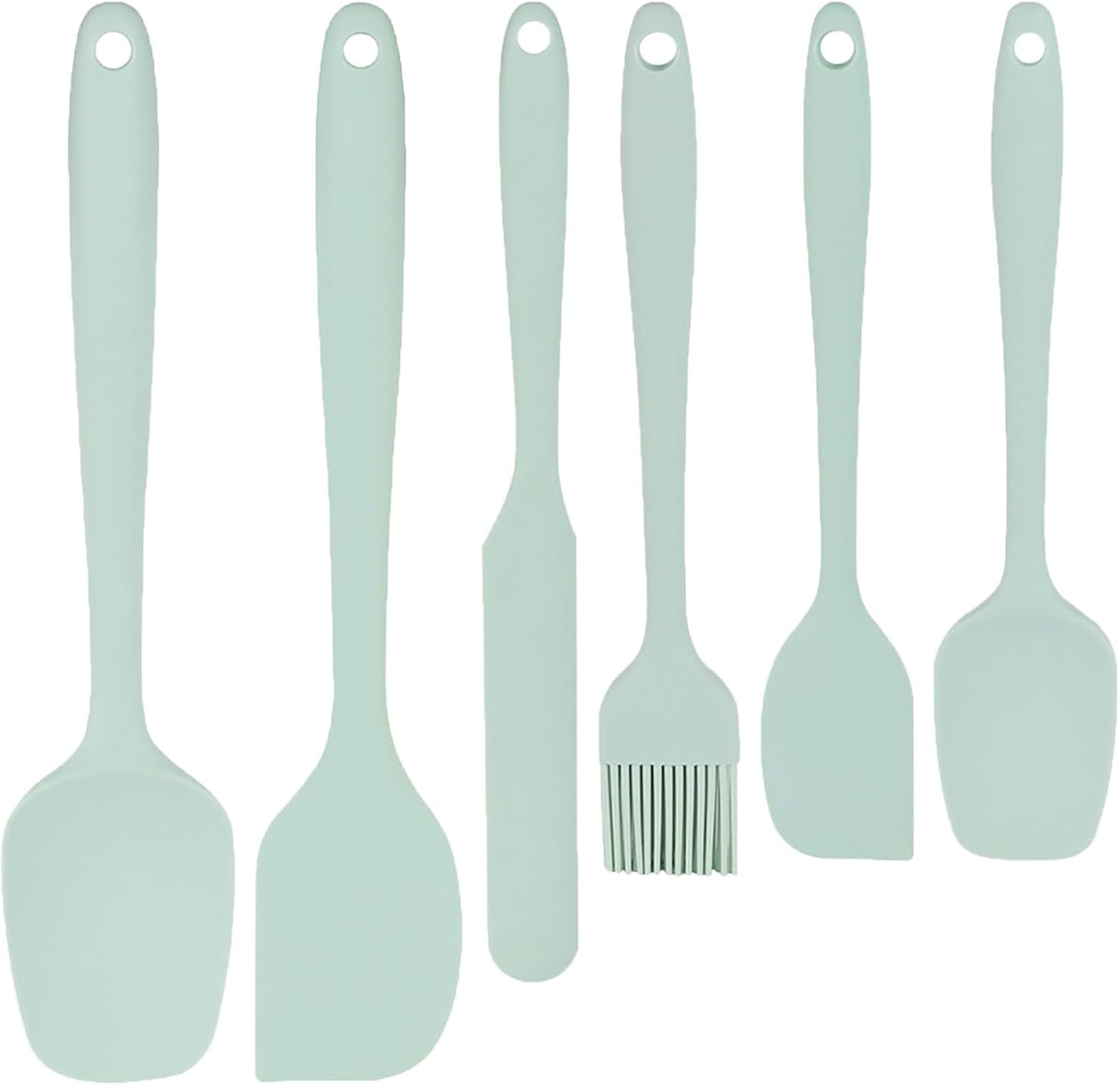 6 Pieces Silicone Spatula Set, Food Grade Silicone Scraper Spatulas Heat Resistant Kitchen Utensils Brush BPA-free Spatula for Scraping, Cooking, Mixing, Baking