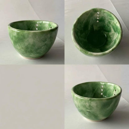 Herb Stripper Bowl, Herb Stripping Bowl with Multiple Hole Sizes to Separate Leaves from Stems (Blue)