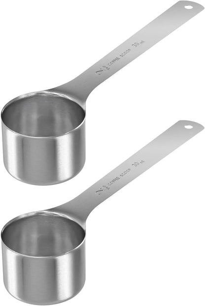 LEIFENY 1PCS 2 Tablespoon(2tbsp, 30ml, 1/8cup) Coffee Scoop, Long Handle Measuring Spoon, Stainless Steel Scooper