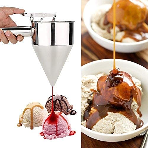 Stainless Steel Small Octopus Balls Making Funnel Cupcakes Baking Pancake Batter Dispenser with Rack Kitchen Utensils Funnel Tools Kitchen Gadgets