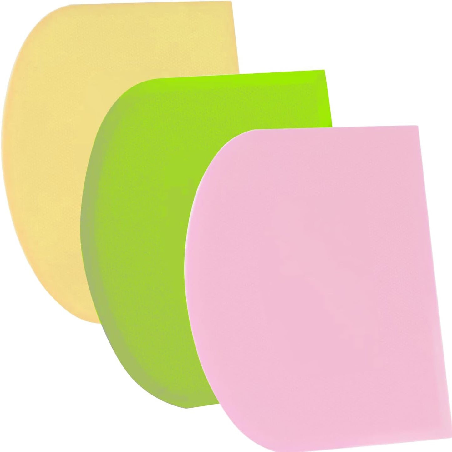 SURDOCA Dough Scraper Bench Scraper - 3P 4.7x3.7" Plastic Flexible Bowl Scraper, Sharp Edge & Angles Cake Scraper. Non-Slip Bakeware Decorating Tools Sculpting & Modeling Tools - Pure White - Colors A
