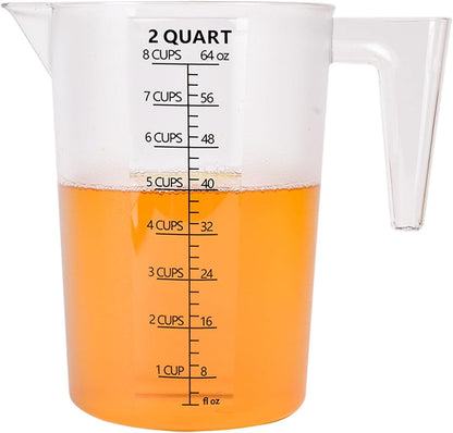 Food-Grade Plastic Measuring Pitcher – 32 Ounce & 4 Cups Measuring Cups with Handle for Liquid, Motor Oil, Pool & Lawn Chemicals, Dilution, Soap Mixing, Brewing, Commercial & Kitchen Use(1000ml)
