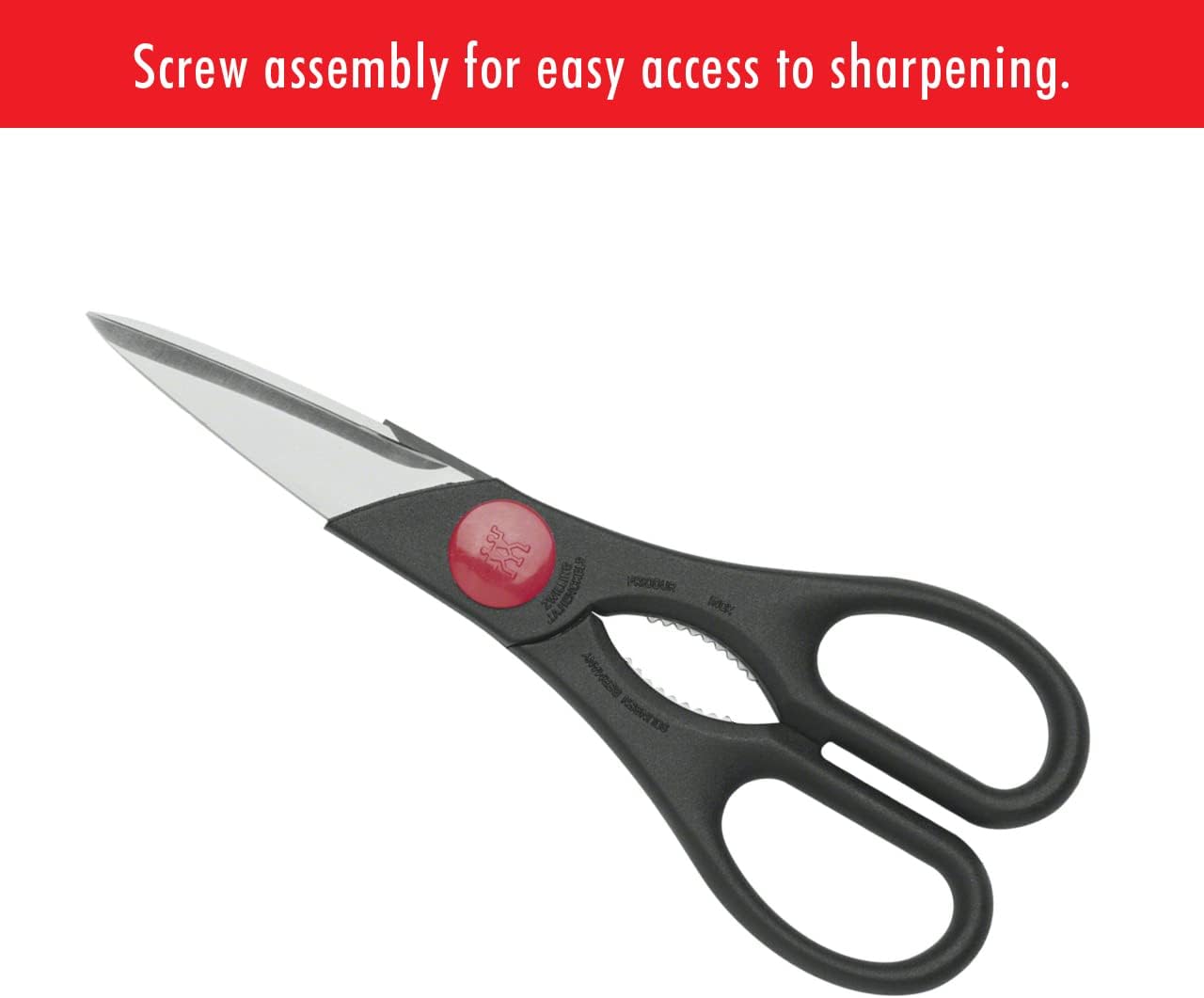 ZWILLING Twin 7.9-inch Kitchen Shears, Heavy Duty Multi-Purpose Scissors with Forged Stainless Steel Blades, Built-In Bottle Opener & Soft Grip – Dishwasher Safe for Meat, Poultry, Herbs & BBQ