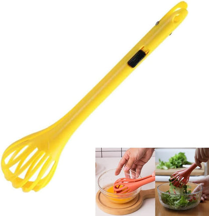 2 in 1 Food Clip & Egg Whisk, Multi-function Egg Beater and Bread Clip, Handheld Egg Mixer Plastic Egg Beater Blender, Multifunctional Kitchen Tool (Black)