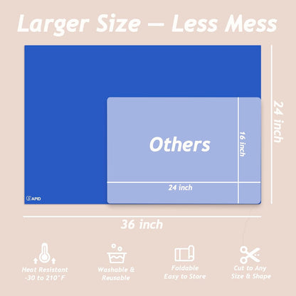 Extra Large Silicone Mat 36" x 24" Place Mats, Heat Resistant Mat for Kitchen Countertop Protector, Thick Placemats Washable Silicone Mats for Kitchen Counter Mat Dining Table Mat, Grey, Sapid