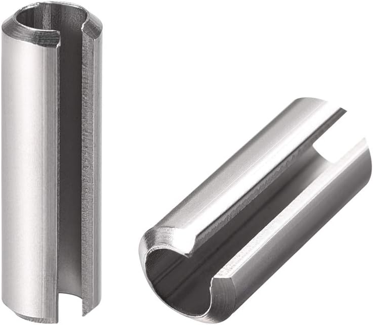 uxcell Slotted Spring Pin - M4 x 30mm 304 Stainless Steel Split Spring Roll Dowel Pins Plain Finish 20Pcs