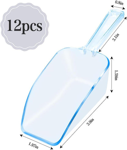 6 PCS Clear Plastic Ice Scoop(7.6 Inch) for Freezer Food Coffee Popcom Flour Dry Goods 5 Oz Simple Mini Ice Cube Shovel Scoopers Holder Laundry Freezer Bucket Bin Containers Maker Machine Kitchen Pick