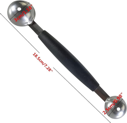Double-Sided Fruit Melon Baller Spoon, 2 in 1 Stainless Steel Scoop Cutter 18cm