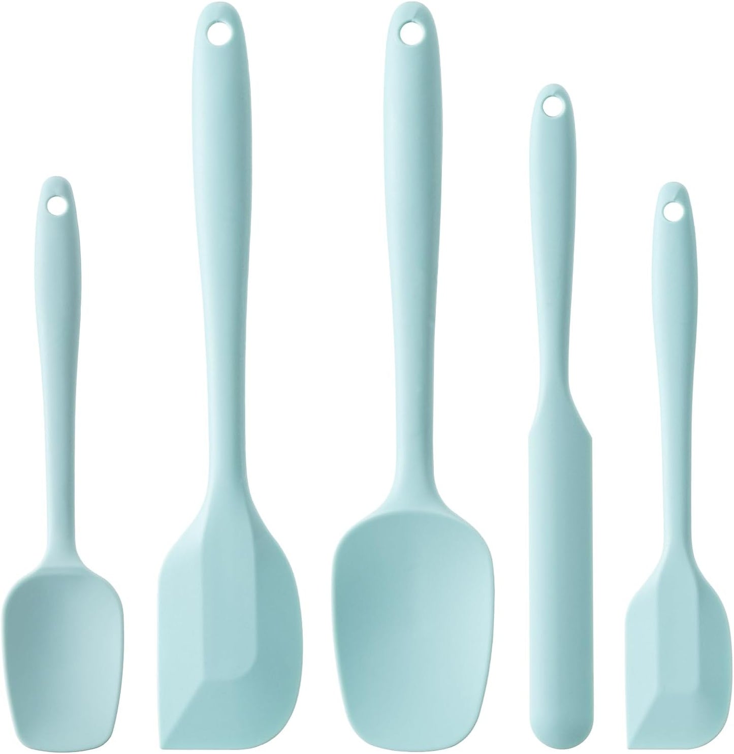 Silicone Spatula Set, 5 Piece Food Grade Rubber Spatulas for Baking, Cooking, and Mixing High Heat Resistant Non Stick Dishwasher Safe BPA-Free (Multicolor)