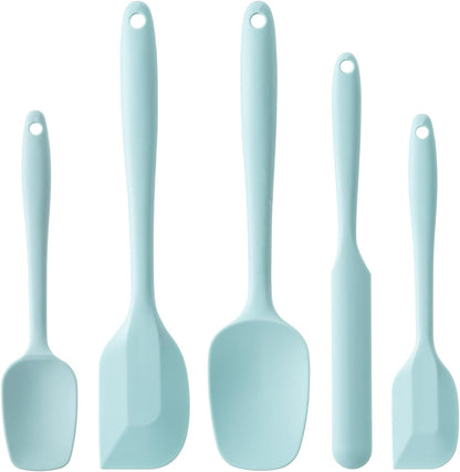 Silicone Spatula Set, 5 Piece Food Grade Rubber Spatulas for Baking, Cooking, and Mixing High Heat Resistant Non Stick Dishwasher Safe BPA-Free (Multicolor)