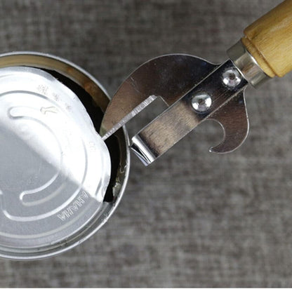 TEAMWILL 2pcs Stainless Steel Traditional Old Fashion Stab Can & Tin Opener and Corkscrew