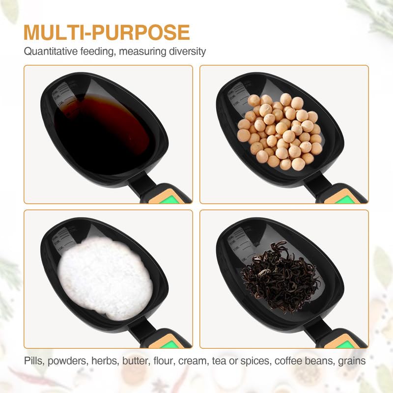 Mafiti Digital Measuring Spoon, Electronic Adjustable Measuring Spoon Scale 500g / 0.1g High Precision for Kitchen Gadgets Daily Meals Pet/Dog Food Measuring Scoop