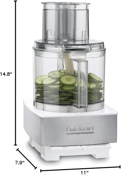 Cuisinart 7-Cup Pro Classic Food Processor, 600-Watt Motor, Vegetable Chopper & Blender for Mincing, Dicing, Shredding, Puree & Kneading Dough, DLC-10SYP1, White