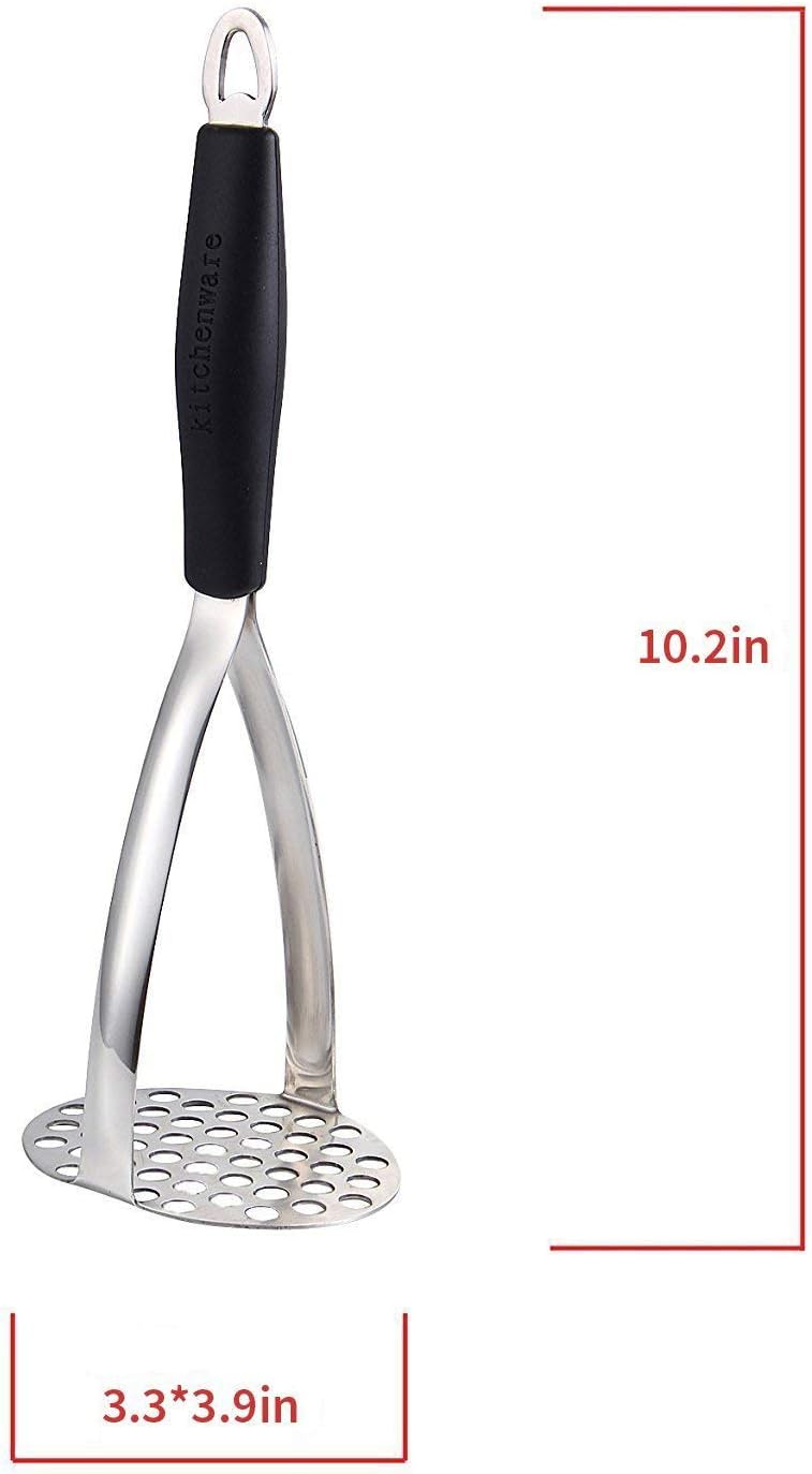 Joyoldelf Heavy Duty Stainless Steel Potato Masher with Potato Peelers, Masher Kitchen Tool & Food Masher/Potato Smasher with Silicone Handle, Perfect for Bean, Vegetable, Fruits, Avocado, Meat