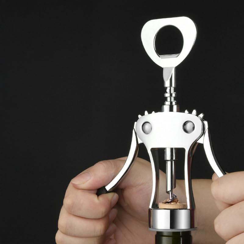 1 Pcs Wing Corkscrew Bottle Opener, Stainless Steel