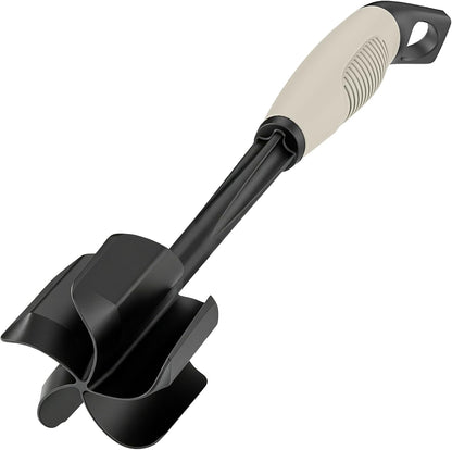 Ourokhome Meat Chopper and Potato Masher, Heat Resistant Nylon Ground Beef Smasher for Hamburger, 5 Curved Blades Nonstick Mixer & Stirrer, Practical Kitchen Gadgets, Black