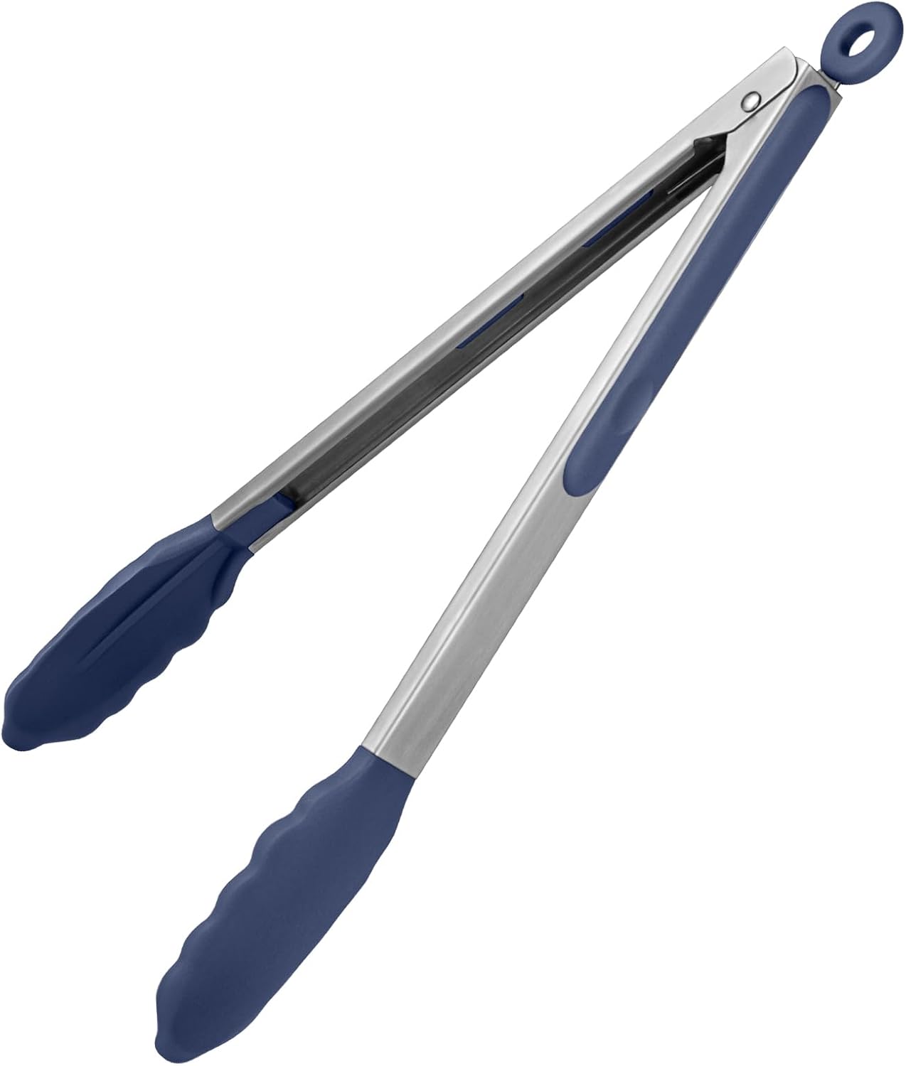 600ºF Heat Resistant Kitchen Tongs: U-Taste 9 inch Silicone Cooking Tong with Firm Sealed Non Stick Rubber Tips & Silicon Coated 18/8 Stainless Steel Handle & Smooth Locking for Serving Salad (Black)